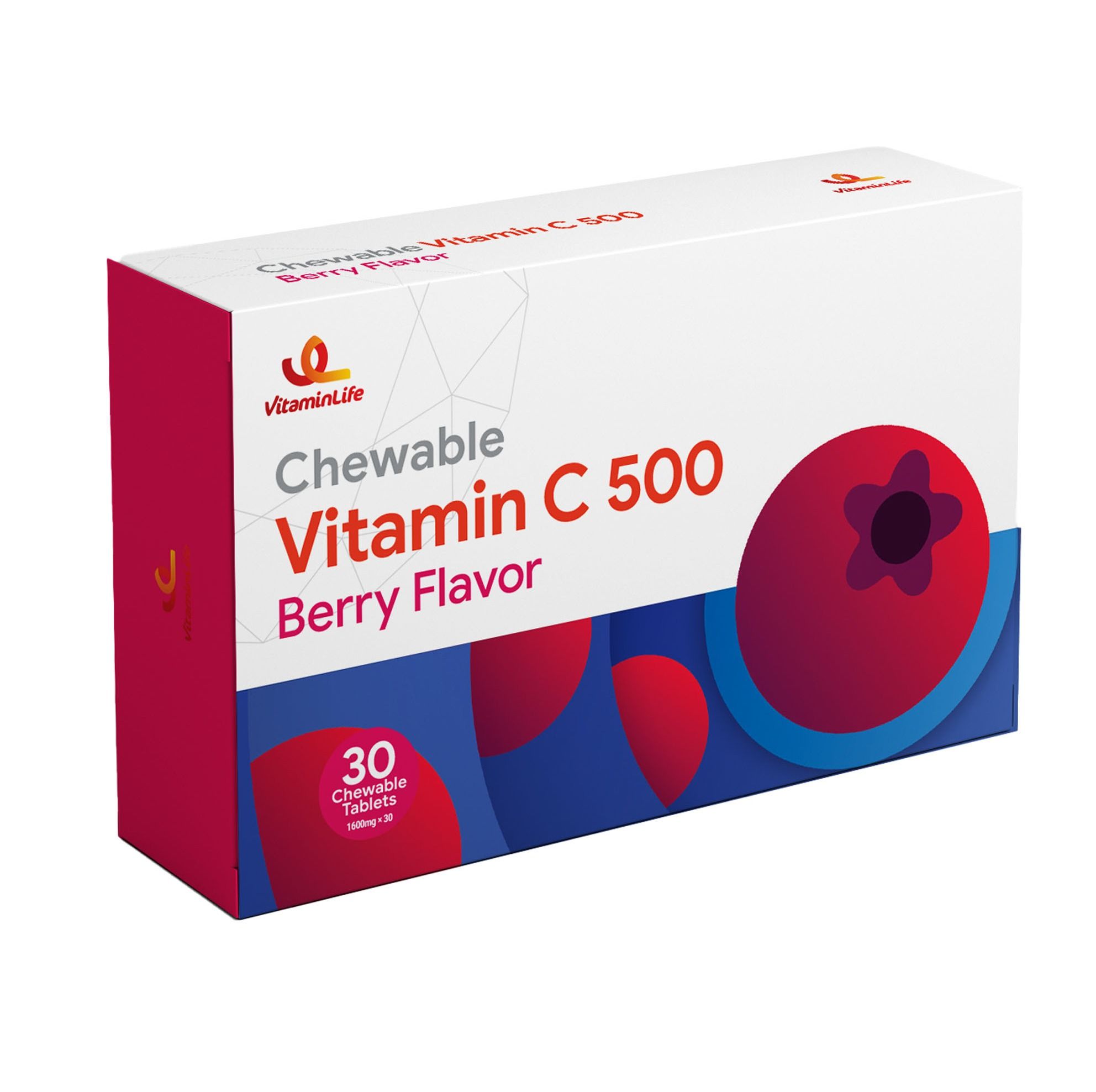 ویتامین سی جویدنی 500 میلی گرم با طعم انواع توت CHEWABLE VITAMIN C 500