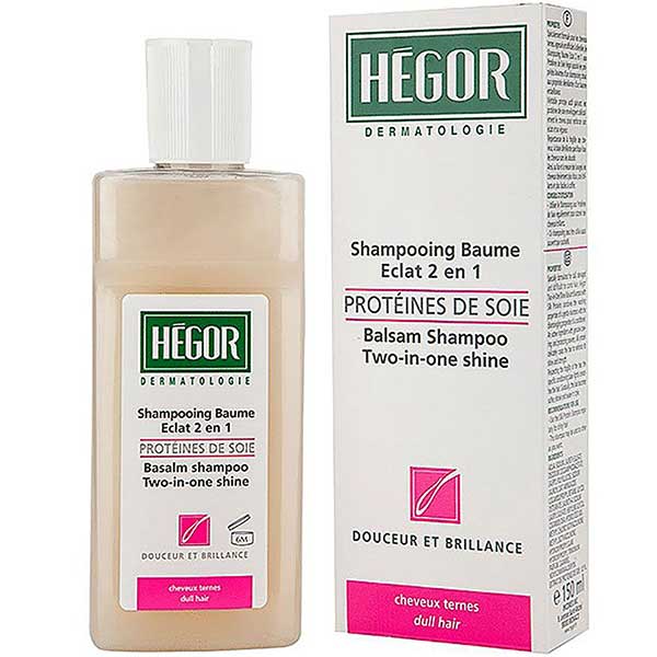 شامپو بالسام 2 در 1. حاوی پروتئین ابریشم هگور  HEGOR BALSAM SHAMPOO 2IN1 SHINE