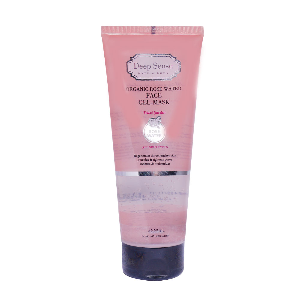 ژل ماسک مرطوب کننده گلاب دیپ سنس ORGANIC ROSE WATER FACE GEL-MASK DEEP SENSE