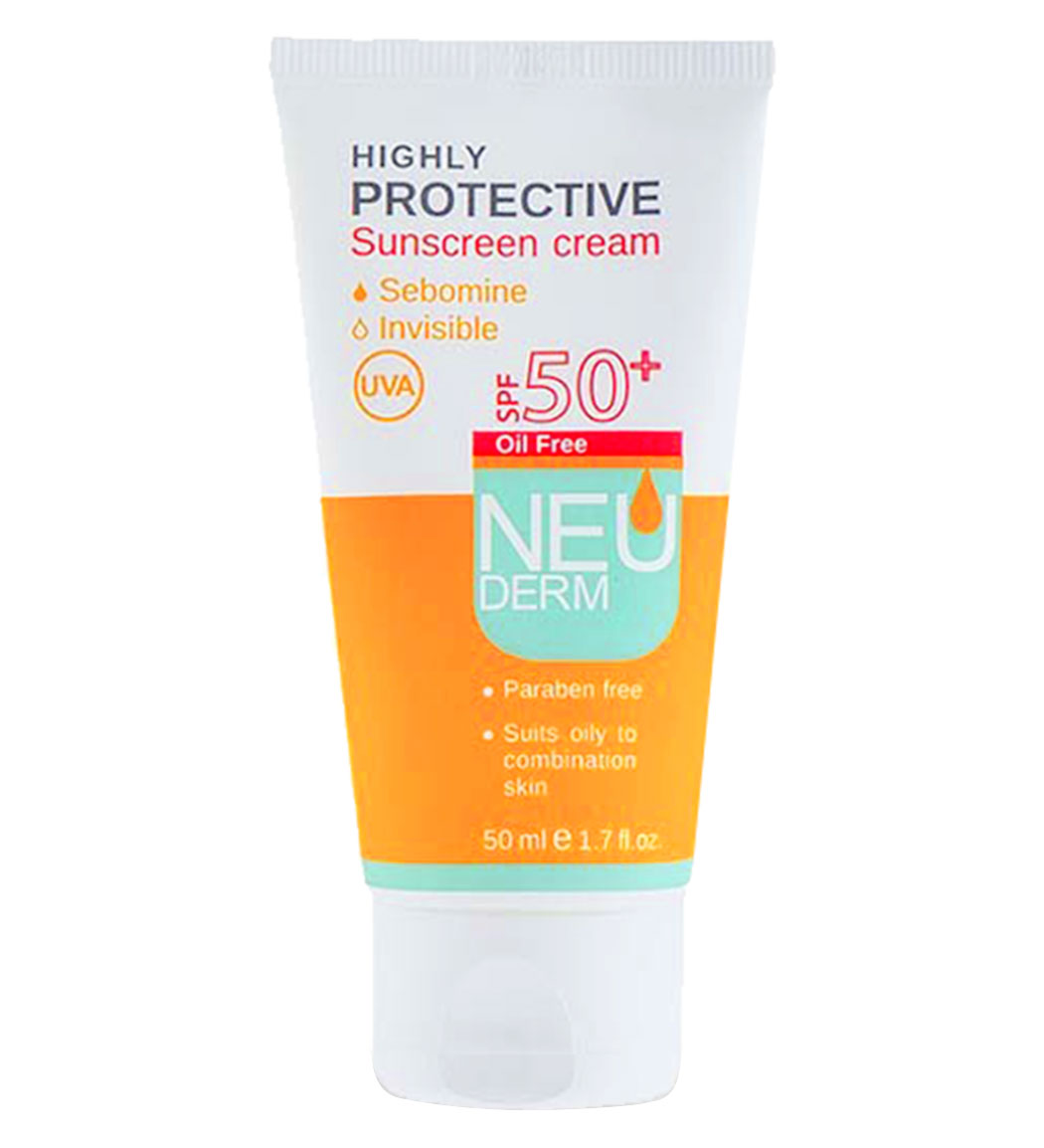 کرم ضد آفتاب SPF50 بی رنگ نئودرم SUNSCREEN INVISIBLE NEU DERM