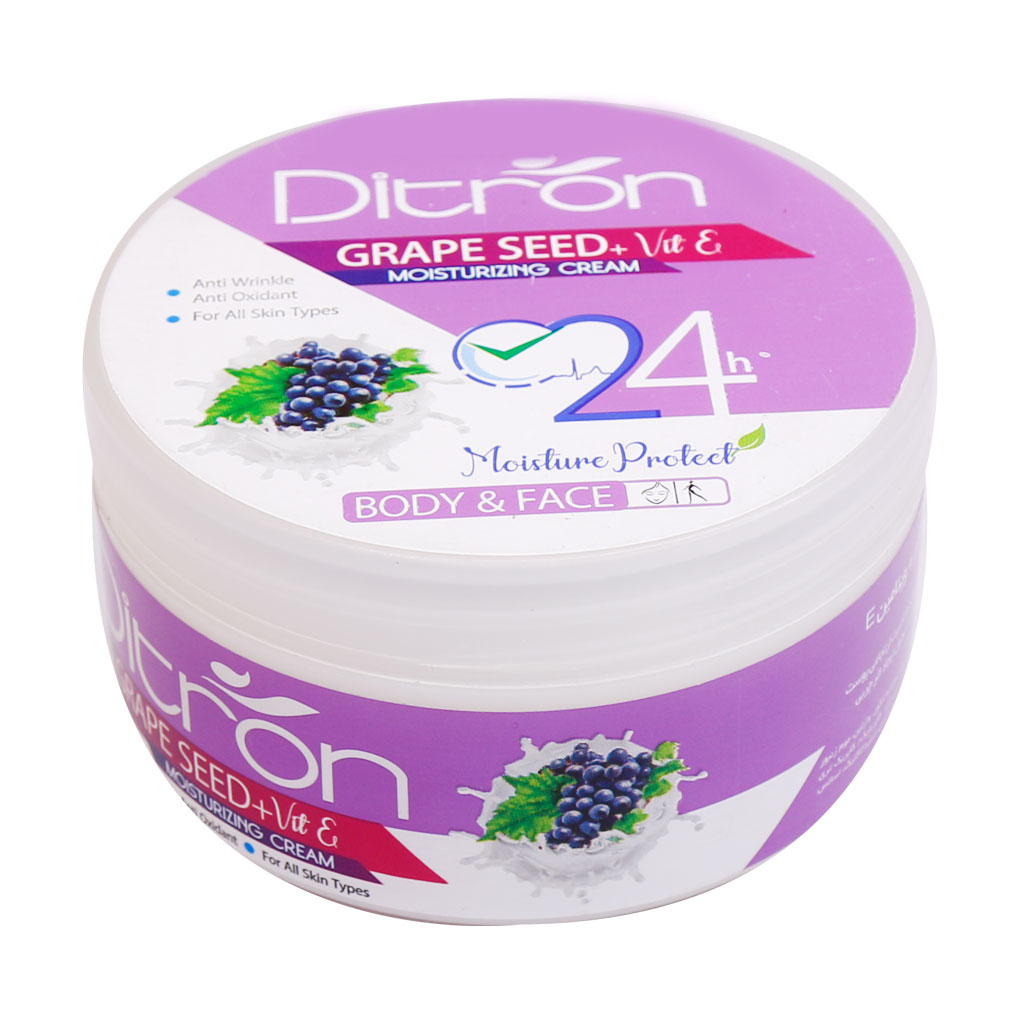 کرم مرطوب کننده کاسه ای روغن هسته انگور دیترون GRAPE SEED+VIT E MOISTURIZING CREAM DITRON