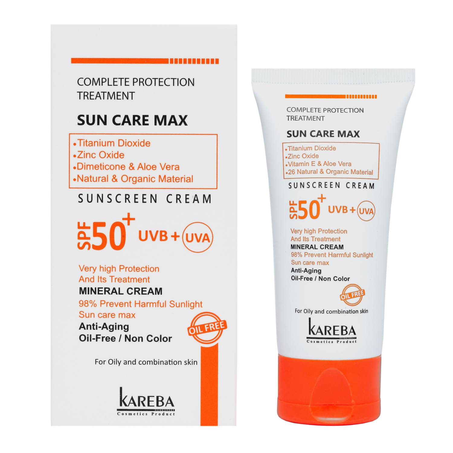 کرم ضد آفتاب پوست چرب SPF 50 کاربا KAREBA OILY SKIN SUNSCREEN CREAM SPF 50