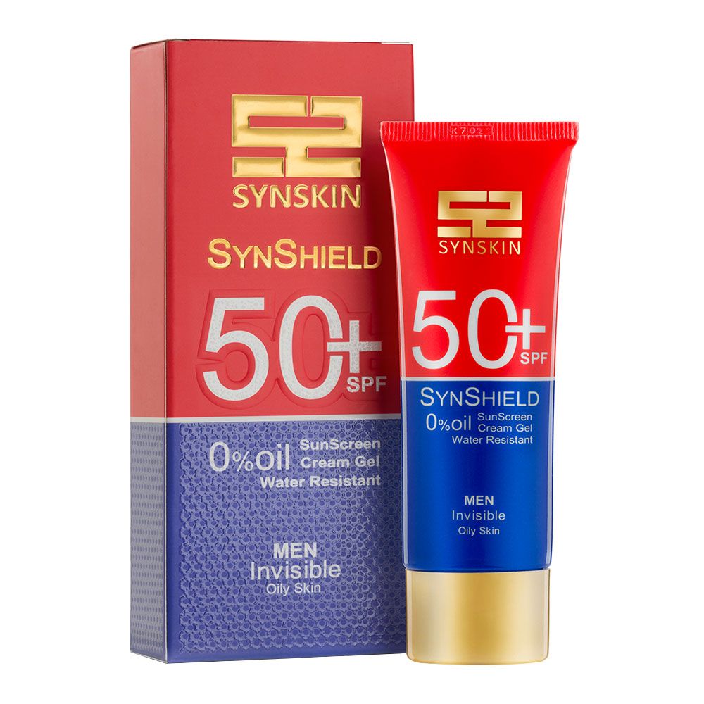 ژل کرم ضد افتاب مردانه SPF 50 فاقد چربی ساین اسکین SYNSKIN SYNSHIELD SPF 50 MEN INVISIBLE OIL FREE CREAM GEL SUNSCREEN