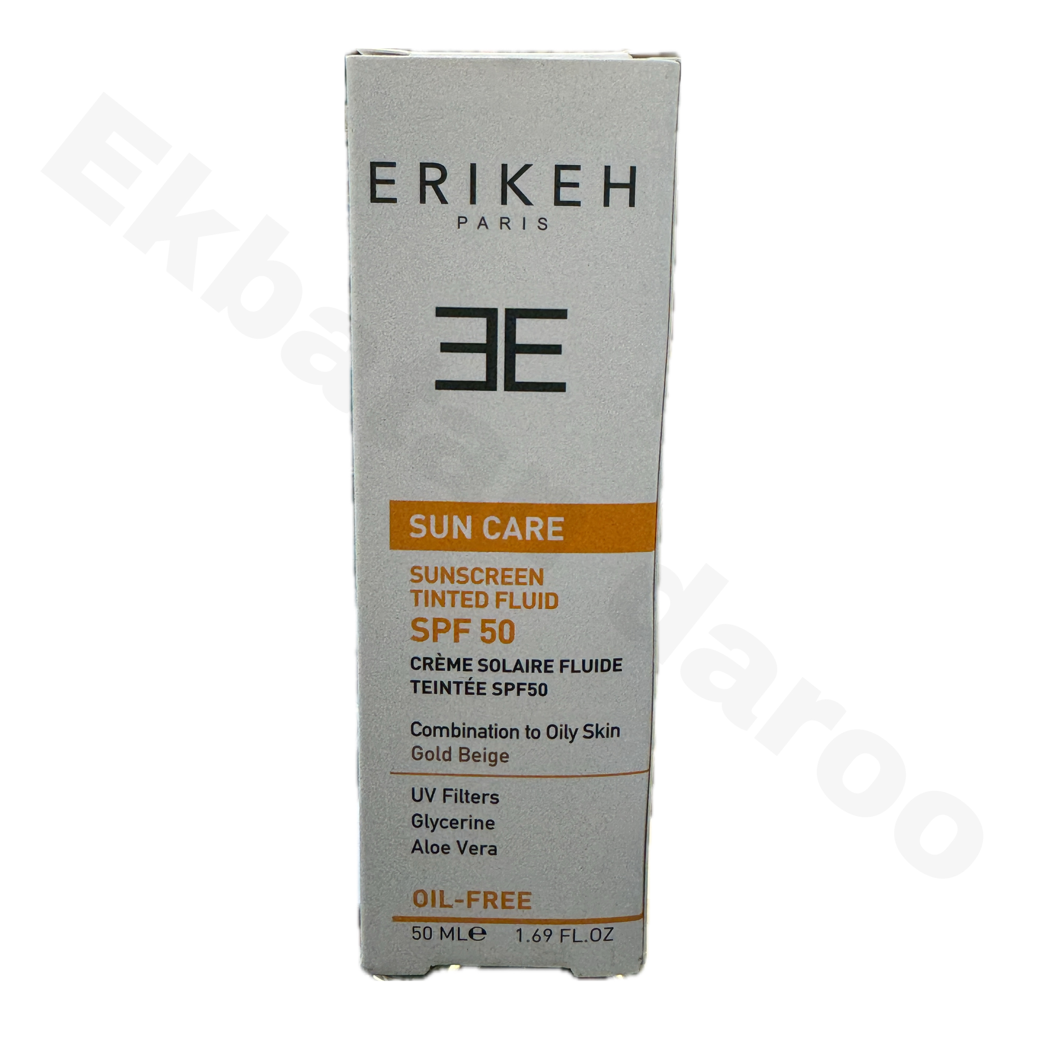 فلوئید ضد آفتاب SPF50 بژ طلایی مناسب پوست چرب و مختلط اریکه ERIKEH SUNSCREEN SPF 50 FLUID FOR COMBINATION TO OILY SKIN