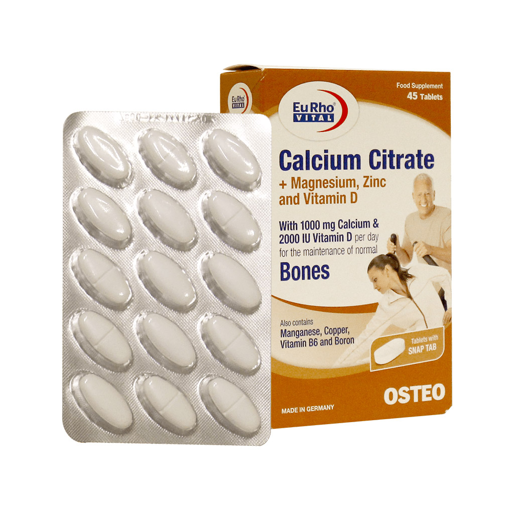 قرص کلسیم سیترات یوروویتال 45 عددی EURHO VITAL CALCIUM CITRATE