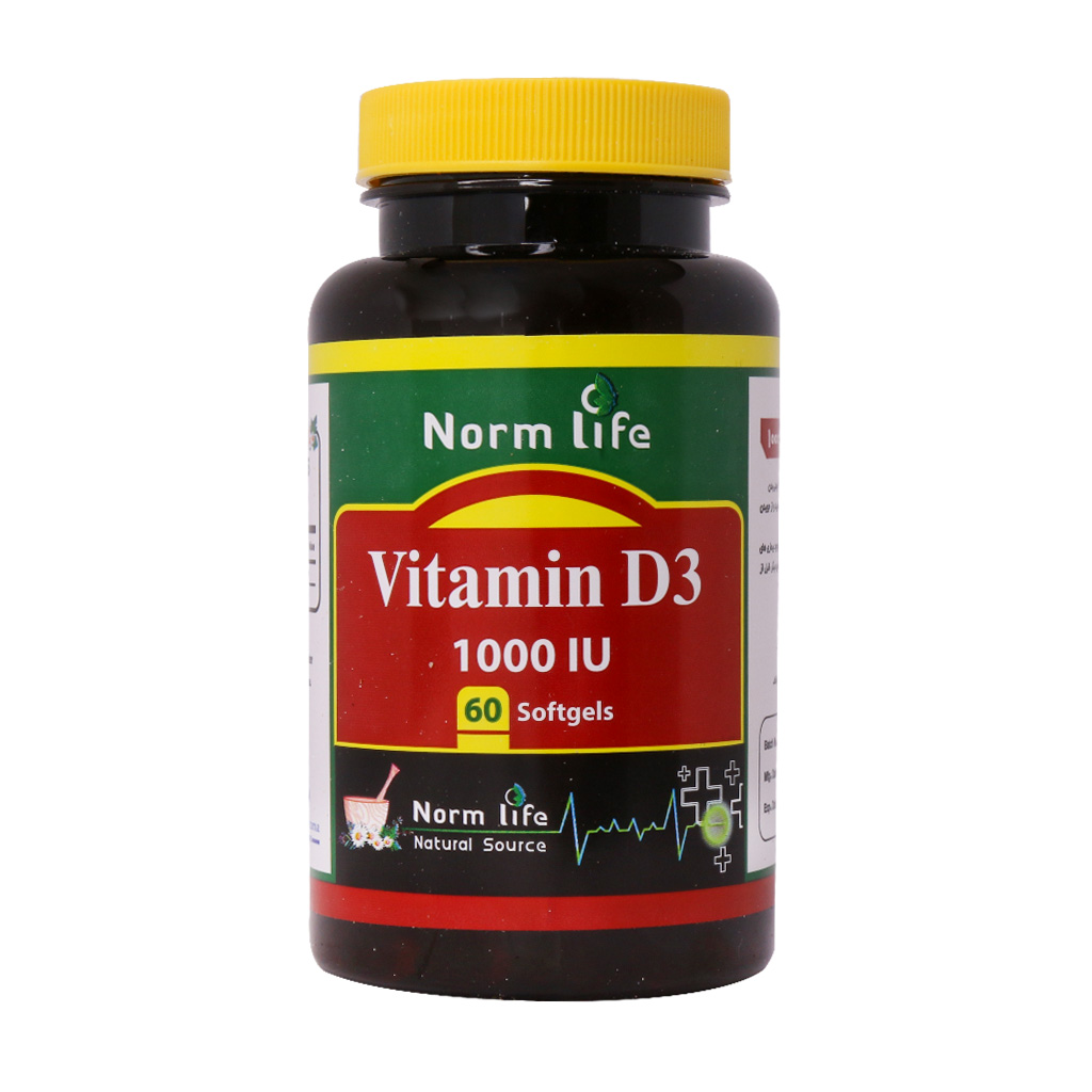 سافت ژل ویتامین D۳ ۱۰۰۰ واحد نورم لایف ۶۰ عددی NORM LIFE VITAMIN D۳ ۱۰۰۰ IU ۶۰ SOFTGELS