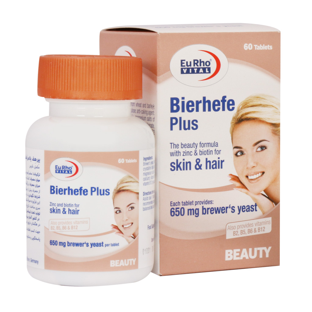 قرص بیرهف پلاس یوروویتال ۶۰ عددی EURHOVITAL BIERHEFE PLUS